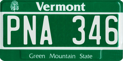 VT license plate PNA346
