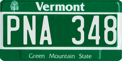 VT license plate PNA348