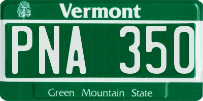VT license plate PNA350