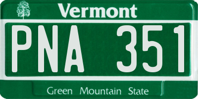 VT license plate PNA351