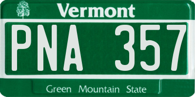 VT license plate PNA357