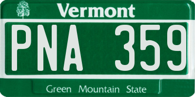 VT license plate PNA359