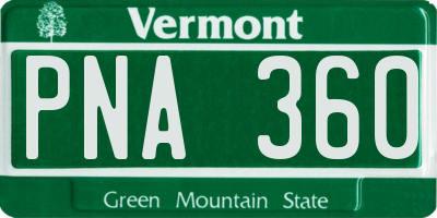 VT license plate PNA360