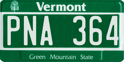 VT license plate PNA364