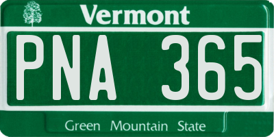 VT license plate PNA365