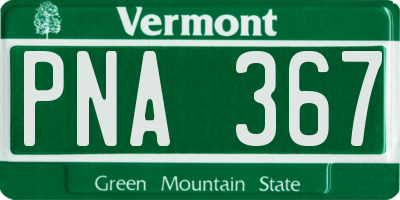 VT license plate PNA367