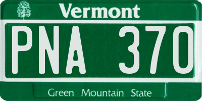 VT license plate PNA370