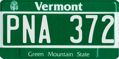 VT license plate PNA372