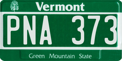 VT license plate PNA373