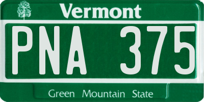 VT license plate PNA375