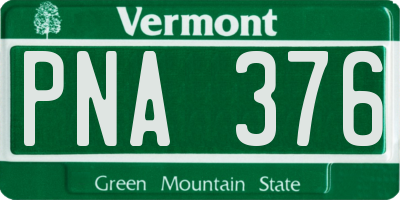 VT license plate PNA376