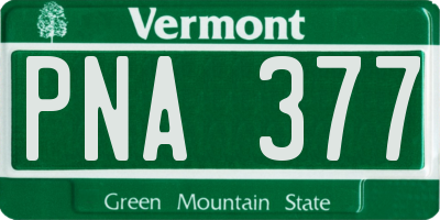 VT license plate PNA377