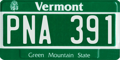 VT license plate PNA391