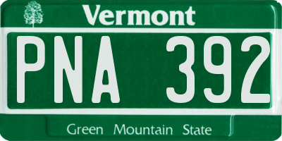 VT license plate PNA392