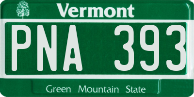VT license plate PNA393