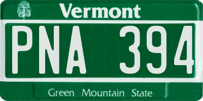 VT license plate PNA394