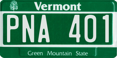 VT license plate PNA401