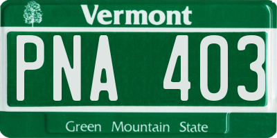 VT license plate PNA403