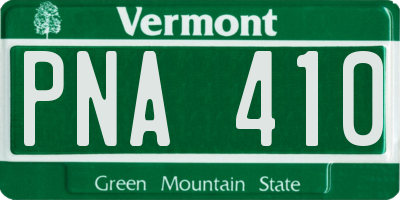 VT license plate PNA410