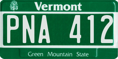 VT license plate PNA412