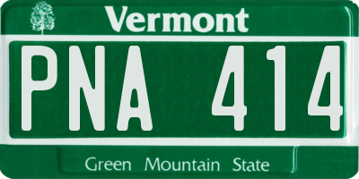 VT license plate PNA414