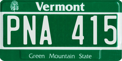 VT license plate PNA415