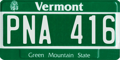 VT license plate PNA416