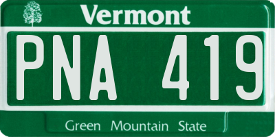 VT license plate PNA419