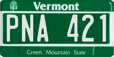 VT license plate PNA421
