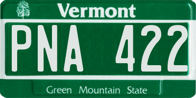 VT license plate PNA422