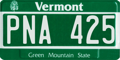 VT license plate PNA425