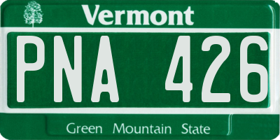 VT license plate PNA426