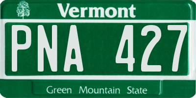 VT license plate PNA427