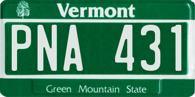 VT license plate PNA431