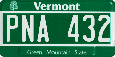 VT license plate PNA432