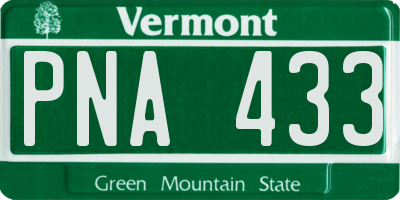 VT license plate PNA433