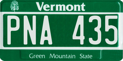 VT license plate PNA435