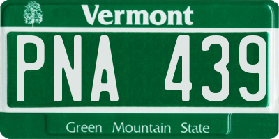 VT license plate PNA439