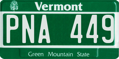 VT license plate PNA449