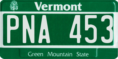 VT license plate PNA453