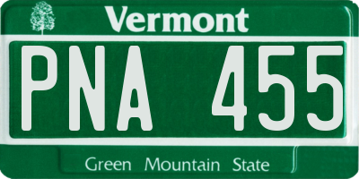 VT license plate PNA455
