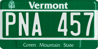 VT license plate PNA457