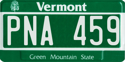 VT license plate PNA459