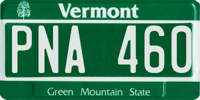 VT license plate PNA460