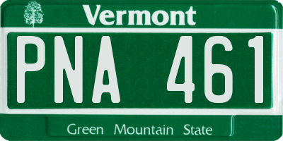 VT license plate PNA461