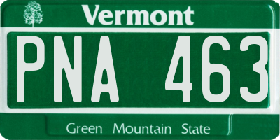 VT license plate PNA463