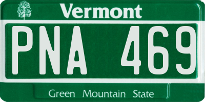 VT license plate PNA469
