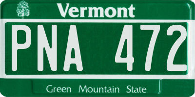 VT license plate PNA472