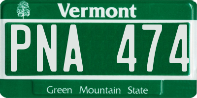 VT license plate PNA474