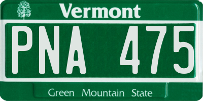 VT license plate PNA475